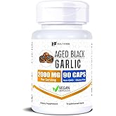 Healthfare Aged Black Garlic Supplement Pills | 2000mg Equivalent | 90 Vegan Capsules | Fermented Odorless Garlic Extract | High Potency Antioxidant Supplement | Non-GMO, Gluten-Free | Made in USA