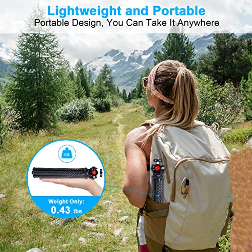 Flexible Tripod - Phone Tripod, Portable & Sturdy Adjustable Tripod w/Wireless Remote, Cell Phone Tripod Easy to Adjust 360° Ball Head, Mini Tripod can Load 6.6lbs, Stands for Phone, Camera, Recorder