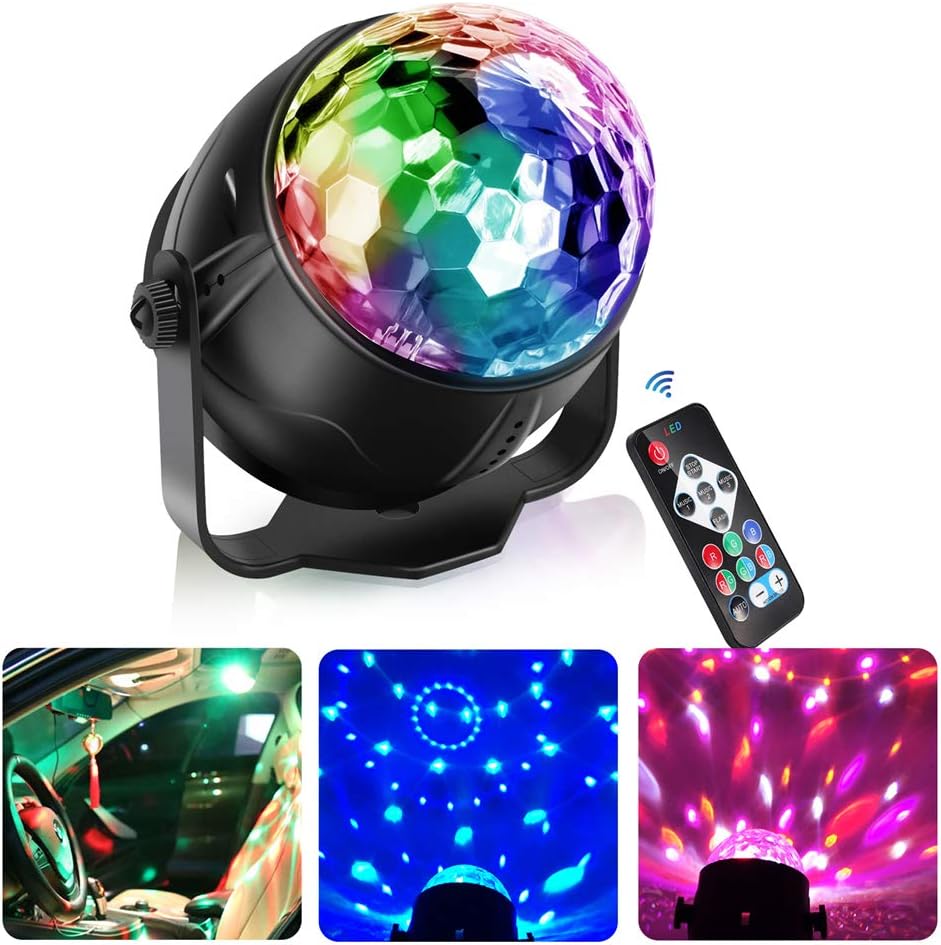 Disco Ball Lights Sensory Light Sound Activated, Rotating Strobe Lights