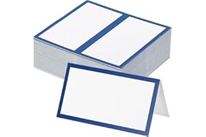 PATIKIL 100Pcs Table Place Cards, 3.5 x 2 Inches Blank Name Place Cards for Table Setting Wedding Reception Buffet, Dark Blue