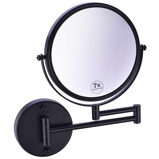 Anpean Wall Mounted Makeup Mirror 7x Magnification with 8 Inch Double