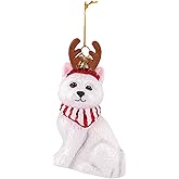 Noble Gems™ West Highland Terrier With Antlers Glass Ornament