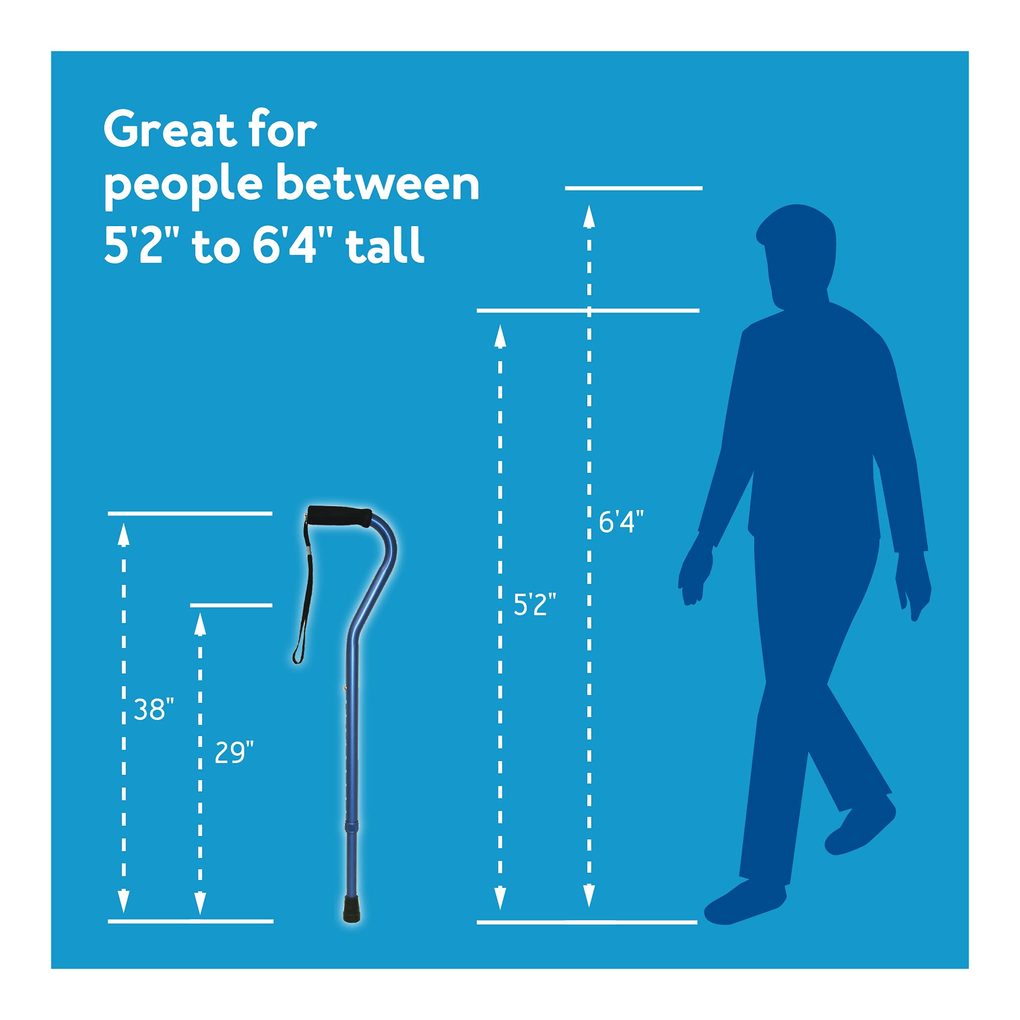 Carex Health Brands Designer Offset Cane, Bahama, 1 Count