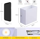 Glighone 2 Pcs LED Wall Lights Up Down Modern Aluminum 6W 6000K Cool White view 3
