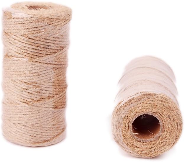 Jute Twine String ,Heavy Duty Decorative Natural Thick Garden 3 Ply Jute Twine for Crafts ,Gardening ,Pictures Hanging ,Gift Packing