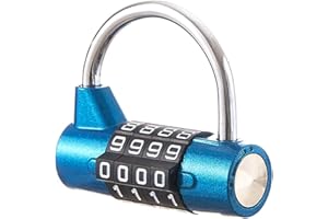 EASTDEER Gym Locker Lock 4 Digit Combination Lock for Locker for School Gym Lock for Sports, Toolbox, Case, Hasp Storage（20） (Shackle Blue)