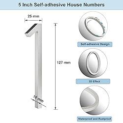 YWONOBS Door Numbers, 5 Inches 3D Self Adhesive