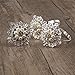 NUOLUX 10pcs Floral Napkin Rings with Faux Pearl Rhinestone (Silver)