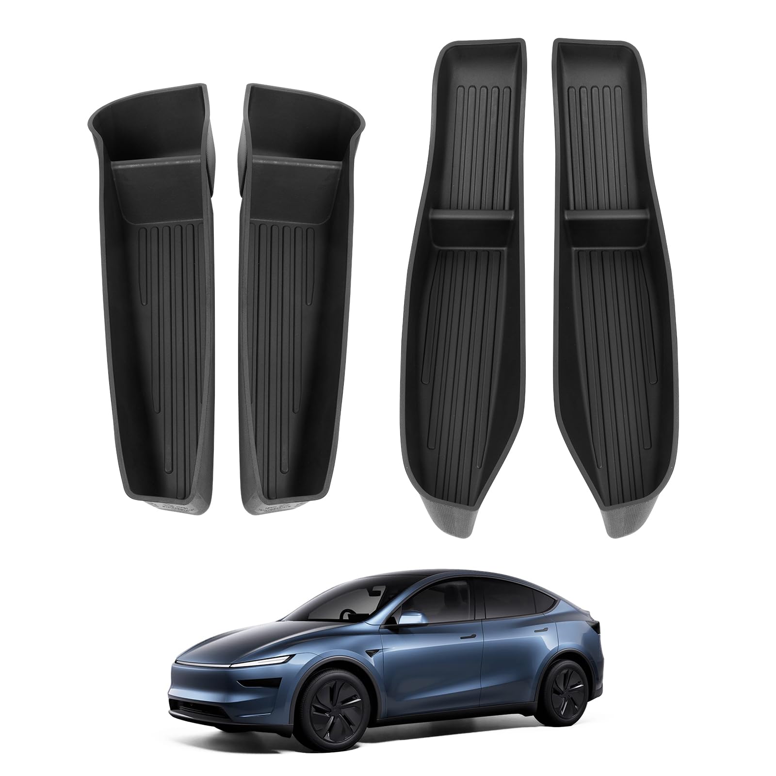 Photo 1 of Canvcle Car Door Side Storage Box for New Tesla Model Y Juniper 2025 2026 Accessories Front Rear Door Insert Tray Organizer Slot Storage Protector 4PCS