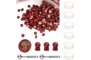 Sealing Wax Beads, Afobby 360 PCS Wax Seal Beads with 2PCS Wax Seal Melting Spoons and 6 Candles for Wax Stamp Sealing, Seali