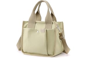 TUOBO Small Canvas Tote Bag with Zipper, 2023 Canvas Multi-Pocket Crossbody Bag Purse Top Handle Satchel Handbags