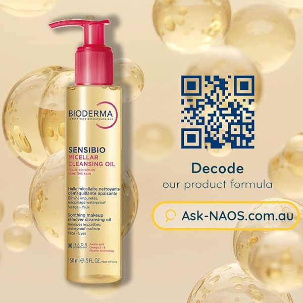 BIODERMA SENSIBIO MICELLAR CLEANSING OIL, 1ST ECOBIOLOGICAL MICELLAR FORMULA GENTLE FACE CLEANSER THAT DEEPLY CLEANSES, SOOTHES & NOURISHES SKIN WITH OIL-TO-MILK TEXTURE, FRAGRANCE-FREE, 5 FL OZ