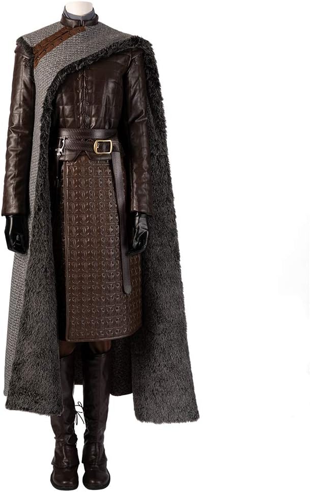 QWEASZER Game of Thrones 8 assassin Arya Stark Cosplay Costume Women Tops, pants, gloves, shoes, cloaks Halloween Fancy Dress Movie Costume Props Deluxe Edition,Black-S