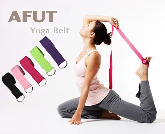 DUANSIYU Yoga Gurt 300cm - Baumwolle Dehnungsgurt Mit D-Ring Schnalle