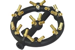 COOKAMP Powerful Propane Burner for Outdoor Cooking - 23 Brass Tip Jet Burner Ideal for Camping, Turkey Frying, and More with Stove Buddy Compatibility GB-23 LP(Propane Gas 23 Tips)