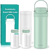 Koalababy 22oz Portable Breast Milk Cooler – 24-Hour Cooling with Frost-Max Technology, Includes 2 Baby Bottles for Breastmilk Storage, Insulated Chiller for Work & Travel, Breastfeeding Essentials