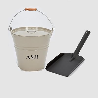 Inglenook Premium Ash Bucket with Lid & 5" Black Shovel - 30cm Height