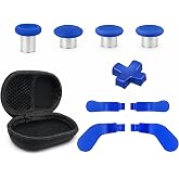Elite Series 2 Paddles Accessories, Metal Thumbsticks Replacement Buttons for Xbox One Elite Series 2 Core, 9 in 1 Component Pack Includes 4 Joysticks, 4 Paddles and 1 Dpad(Blue)