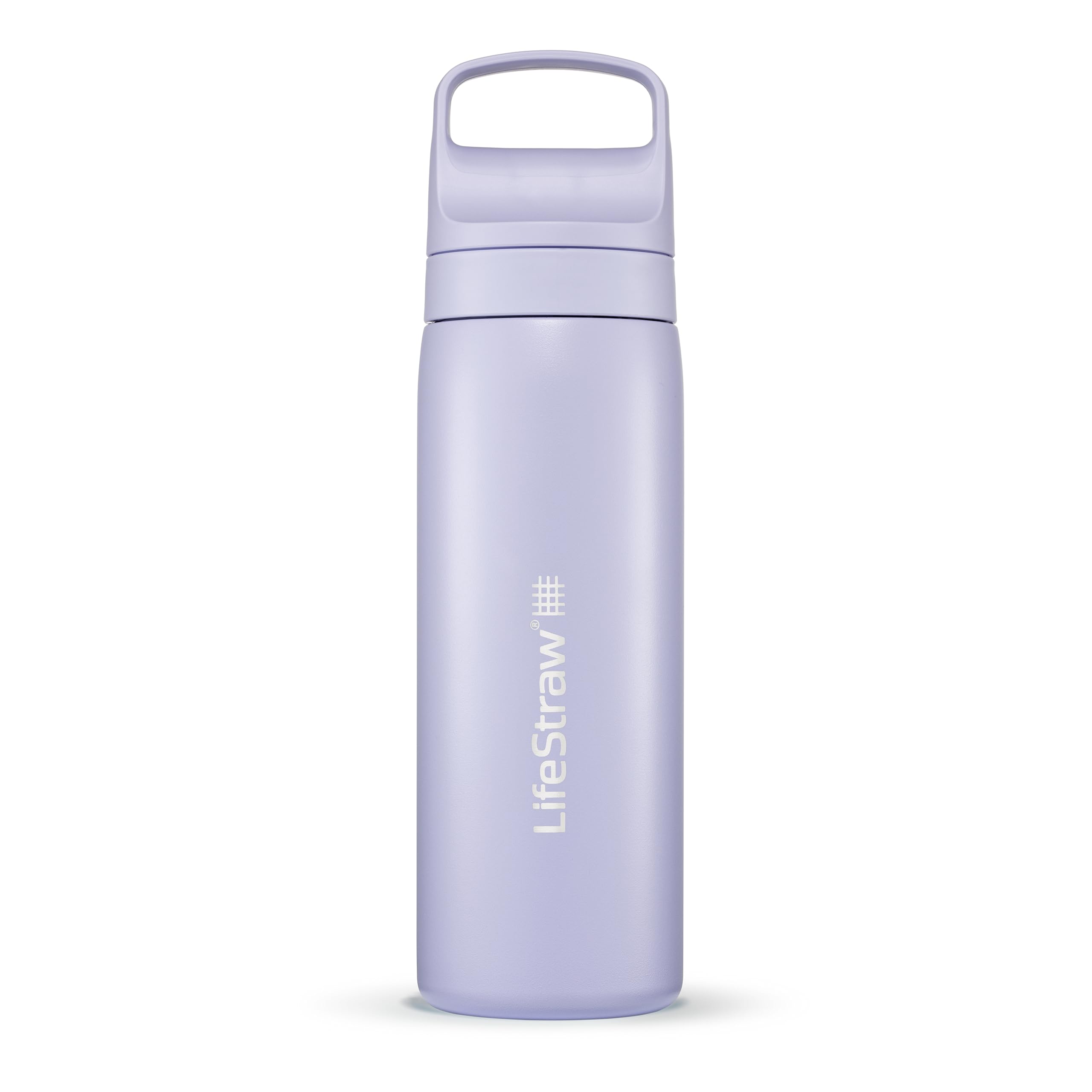 LifeStraw Go Series – Double Wall BPA-Free Vacuum Insulated 18 oz Stainless Steel Water Filter Bottle for Travel and Everyday use; Provence Purple — image 1