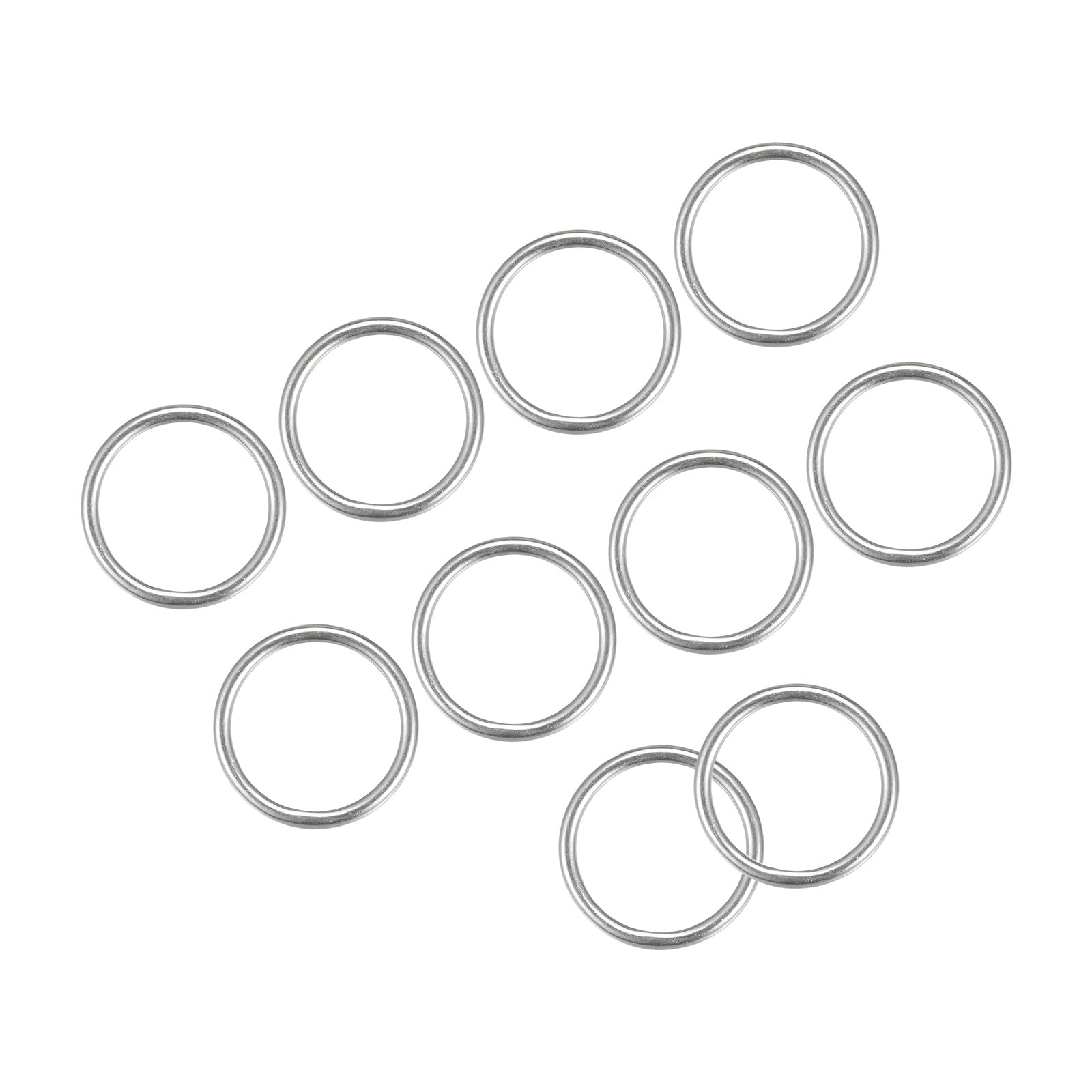 METALLIXITY 316 Stainless Steel O Rings (20x4mm) 10pcs, Welded Round Ring - for Ropes, Hanging Objects