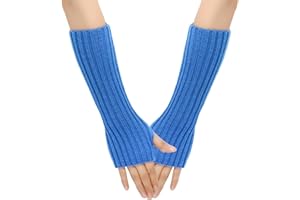 Ralleyfun Knit Arm Warmer Fingerless Knit Gloves Winter Mitten Gloves ThumbHole Costume