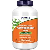 NOW Foods Ashwagandha Extract 450 mg Vegan, Kosher, Non-GMO - 240 Veg Capsules,