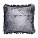 OJIA Deluxe Home Decorative Super Soft Plush Mongolian Faux Fur Throw Pillow Cover Cushion Case (18 x 18 Inch, Dark Grey)