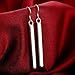 KOREA-JIAEN Fashion Jewelry S925 Sterling Silver Plated Base Dangle Earring Set (Oblong)