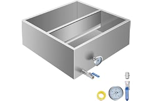 VBENLEM Maple Syrup Evaporator Pan 24x24x9.4 Inch Stainless Steel Maple Syrup Boiling Pan with Valve and Thermometer and Divided