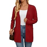 LILLUSORY Womens Long Cardigan Sweaters with Pockets Open Front Knit 2025 Fall Fashion Outfits Winter Clothes