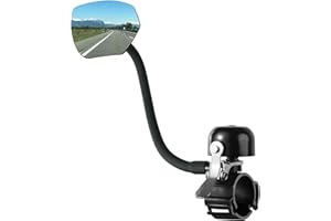 ANERTE Bike Bell with Mirrors – 360° Adjustable Safety Bicycle Rear View Mirror, Scratch-Resistant Glass Lens, Universal Fit for MTB/Handlebars, Bike Accessories
