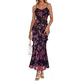 MEROKEETY Spring Wedding Guest Dress for Women 2026 Summer Floral Cocktail Party Beach Vacation Ruffle Bodycon Maxi Dresses