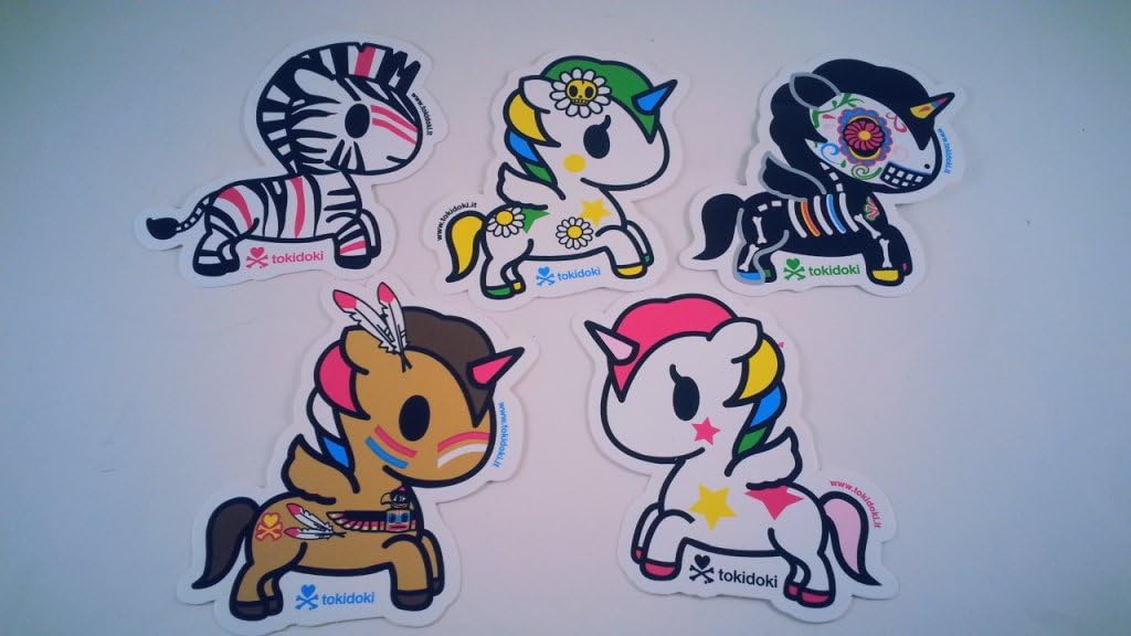Tokidoki Unicorno Stickers 5pcs Stella Timber Zimba Caramelo Margherita