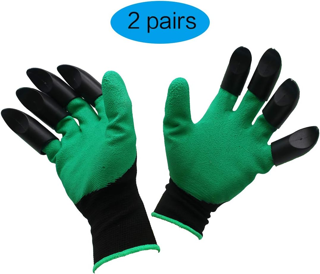 Garden Gloves for Women and Men, Durable Emulsion Coating Work Gloves Suitable for gardening, farming (Free size, Green with Claw)