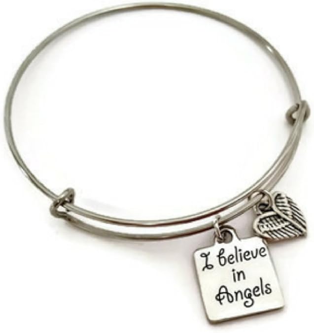 Angel Jewelry, I Believe in Angels Charm Bangle Bracelet