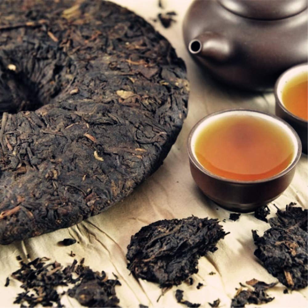 Yan Hou Tang 10 Years Aged Organic Chinese Yunan Premium Puerh Tea Black Cake Cha Ripe Fermented Collectible 357 Gram - Non-GMO Detox Weight Loss US FDA SGS Verified