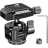 Leaplumin Low Profile Camera Tripod Ball Head,360° Rotating Ball Head Compatible with Arca 1/4" Quick Release Plate, Tripod Ball Head with Arca Swiss Quick Release Plate,Load Capacity:3kg/6.6lb