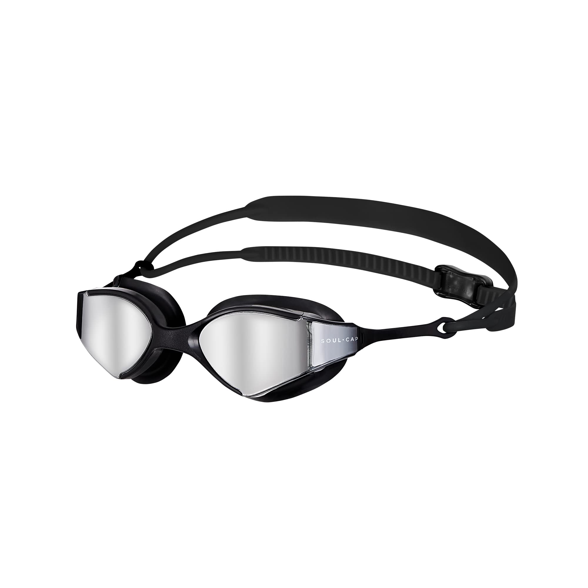 SOUL CAP - Swim Goggles | JACKSON | Mirror Lens | UV-Protection & Anti-fog Lens | Mirrored Lens & 170° Peripheral Vision | Funnel-Shaped Eye-Seal & Quick-Release Buckle