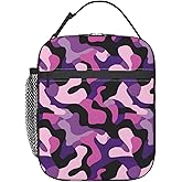 SIUKUS Insulated Lunch Box for Kids Boys Girls, Reusable Lunch Bag for School, Office, Work, Picnic, Travel, Pink and Purple Camouflage Lunch Box