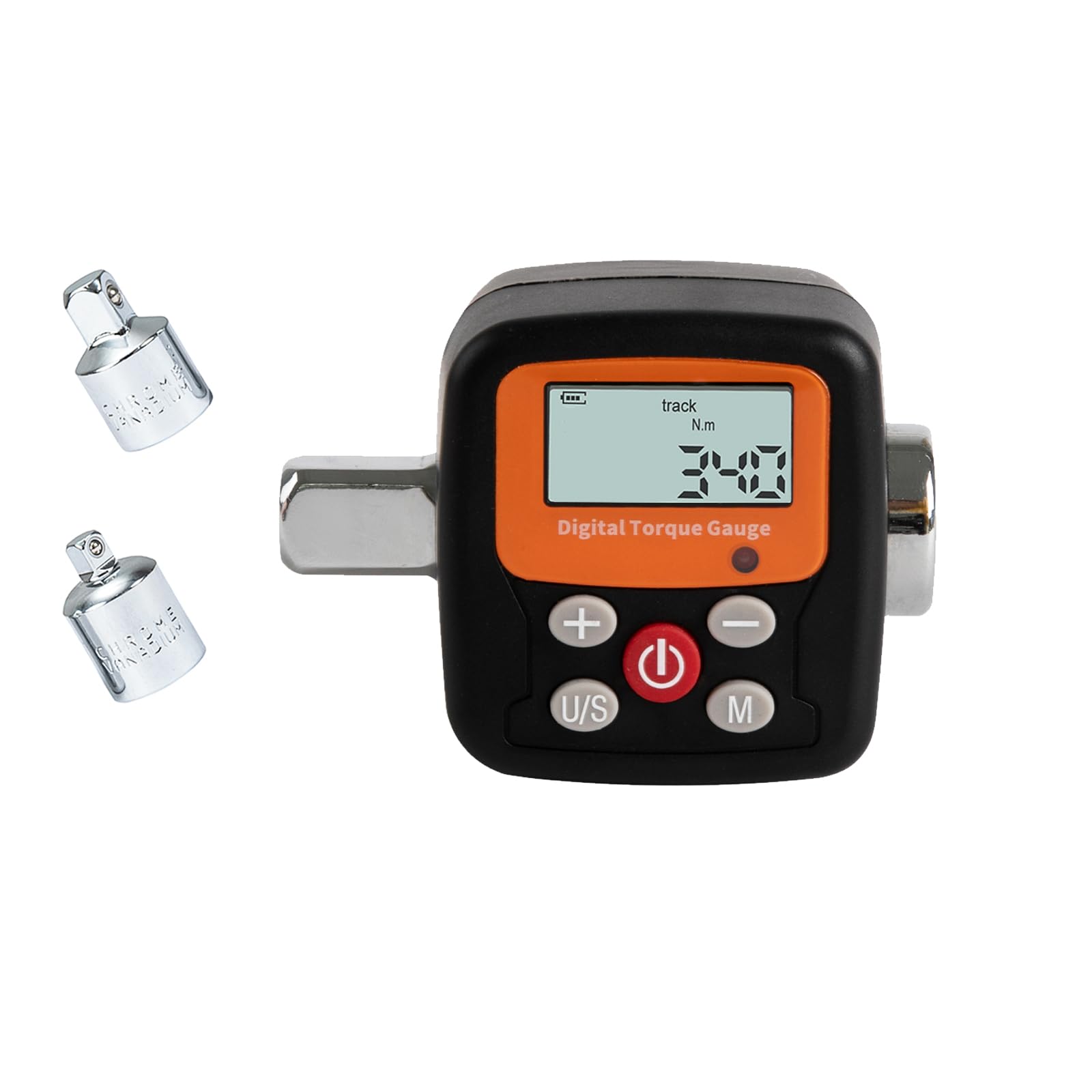 Beslands Digital Torque Adapter 1/2” - 340Nm Digital Torque Wrench with 1/4" 3/8" Adapters, Buzzer and Backlight