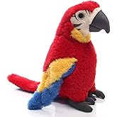 Levenkeness Macaw Parrot Plush, Red Bird Stuffed Animal Plush Toy Doll Gifts for Kids 9.8"