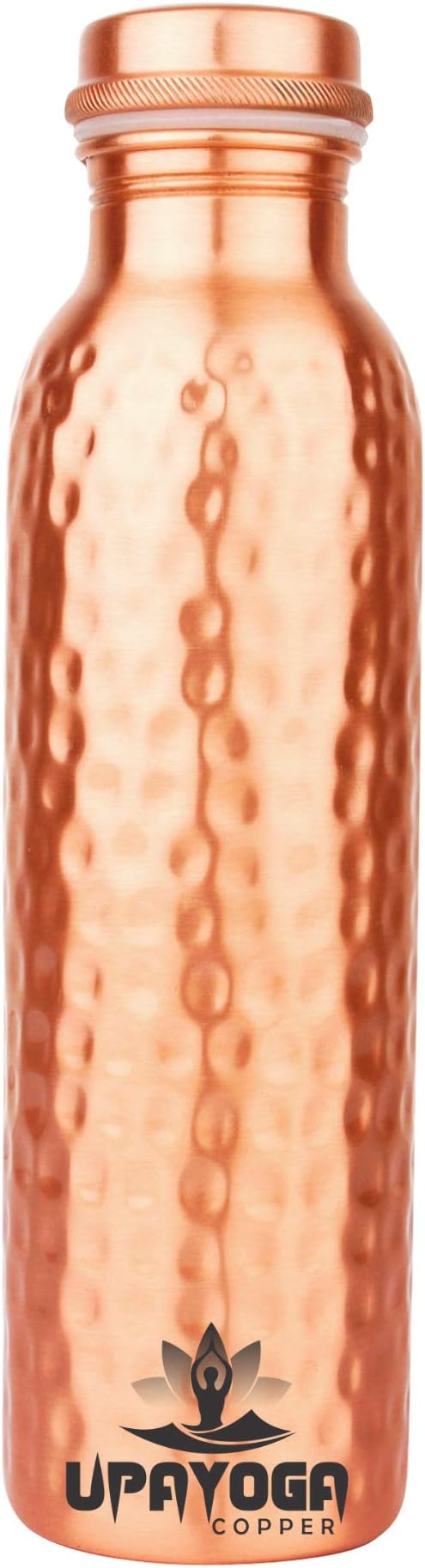 UPAYOGA COPPER Hammered Copper Water Bottle, 500ml, Set of 1, Copper Hammered