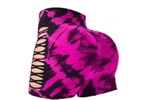 bebeone Women Workout Shorts Scrunch Butt Lifting High Waisted Hollow Out Yoga Gym Training Athletic Booty Biker Shorts