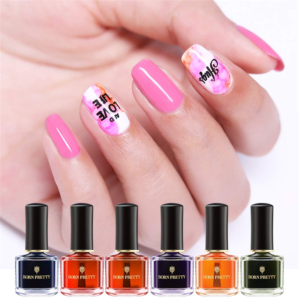 Mua Born Pretty ブルーミングネイルポリッシュ 7色セット ブルーム グラデーションネイル スタンピングネイル着色 水彩風 透き通ったような透明感 光沢感 乾きが早い Tren Amazon Nhật Chinh Hang 21 Fado
