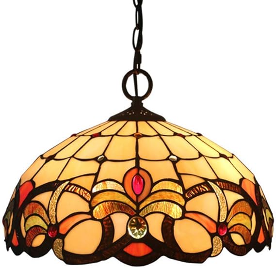 TTFFTT Tiffany Estilo Lámpara Colgante de Cristal Barroco Pantallas de