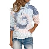 Womens Hoodies Fall Long Sleeve Drawstring Tie Dye Sweatshirts Pullover Top | Tie Dye Casual Hoodies For Women,Cute Sweatshirts For Womens,Women Hoodies Pullover With Pockets,Ombre Hoodie