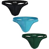 Sexy Contracted Thong Shapewear G-string For Men Pure Color Underwear B1143 (M, Black/Green/Sky blue)
