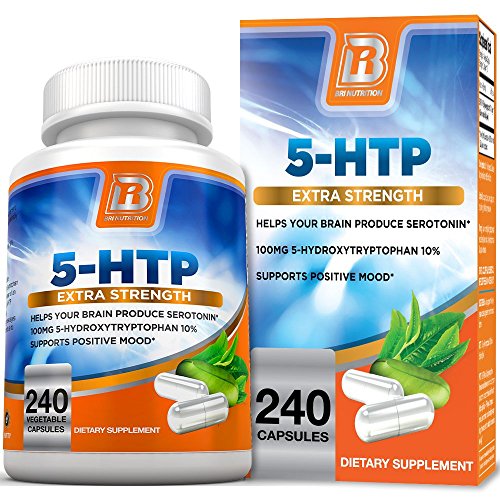BRI Nutrition 5 HTP 100mg 240 Vegetarian Capsule - 5HTP Supplement to Support Depression & Anxiety Relief/Boosts Serotonin Production/Sleep Aid