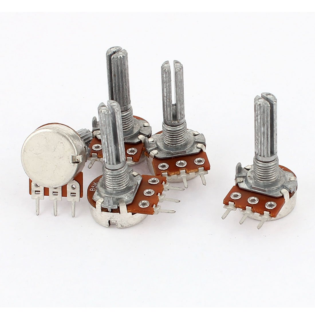 sourcingmap B5K Type B 5K Ohm 3 Terminal Single Linear Taper Potentiometer 5 Pcs