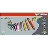 STABILO Woody 3 in 1, 18-Color Set (880/18)